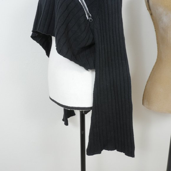 Seek The Label Black Ribbed Cropped Long Sleeve Size Small Sweater - Picture 10 of 11